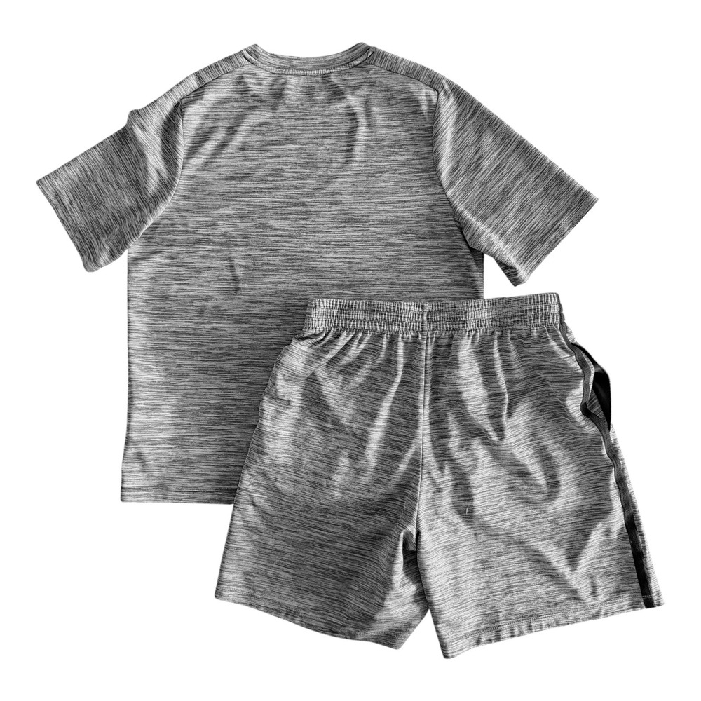 Nike Boys Gray Heather Dri-FIT Athletic Shirt Shorts Outfit - Youth XL